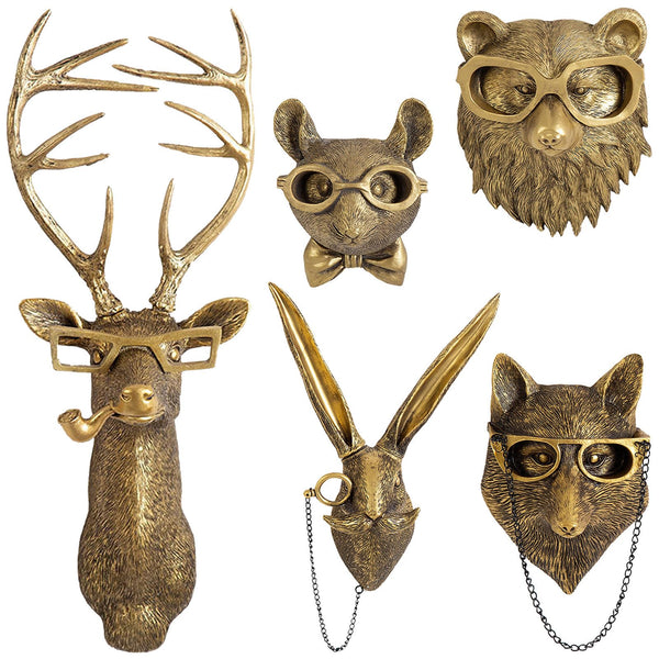 Elegant Animal Head Wall Sculptures