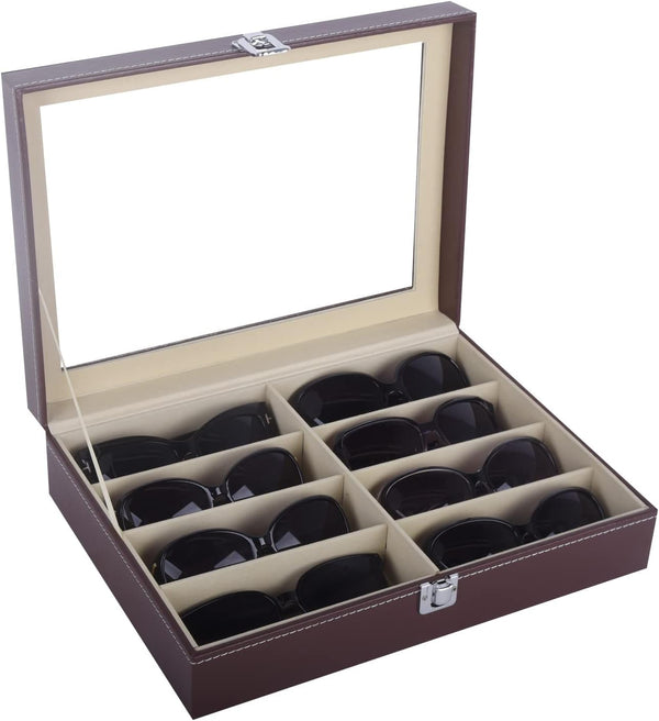 Leather 8 Piece Eyeglasses Storage