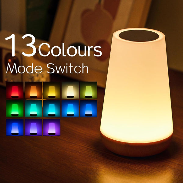 Night Light, LED Touch Bedside Table Lamp, 13 RGB Colours Changing