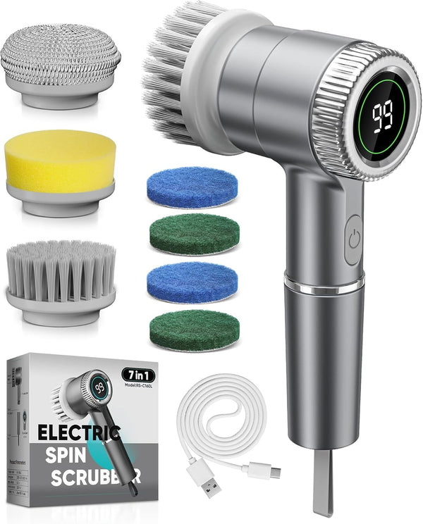 Electric Spin Scrubber, Cordless Cleaning Brush