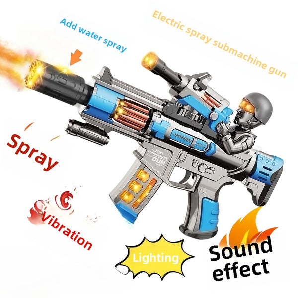 Electric Submachine Gun Toy with Smoke, Sound, and Vibration Effects